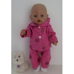 tussenjas met broekroze bollen  baby born 43cm