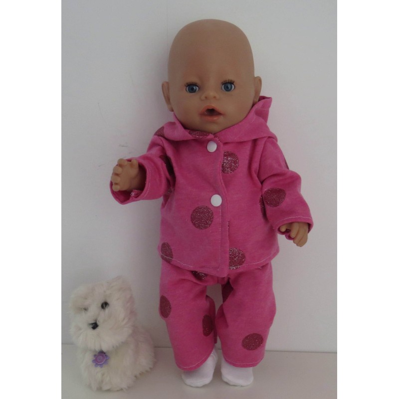tussenjas met broekroze bollen  baby born 43cm