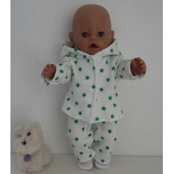 tussenjas met broek sterren groen baby born 43cm
