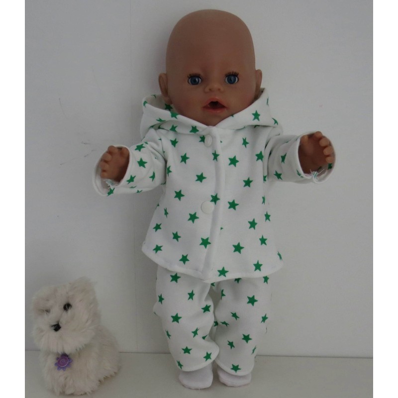 tussenjas met broek sterren groen baby born 43cm