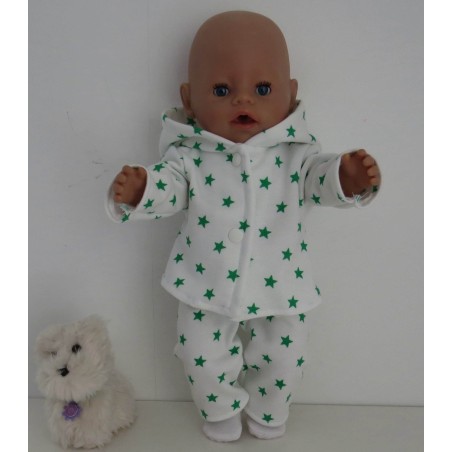 tussenjas met broek sterren groen baby born 43cm