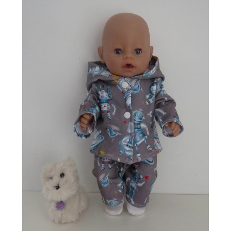 tussenjas met broek robot baby born 43cm
