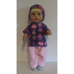 complete set roze met lila bloemen baby born 43cm