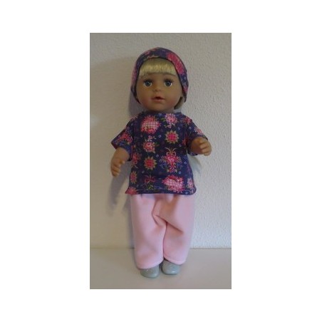 complete set roze met lila bloemen baby born 43cm