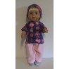 complete set roze met lila bloemen baby born 43cm