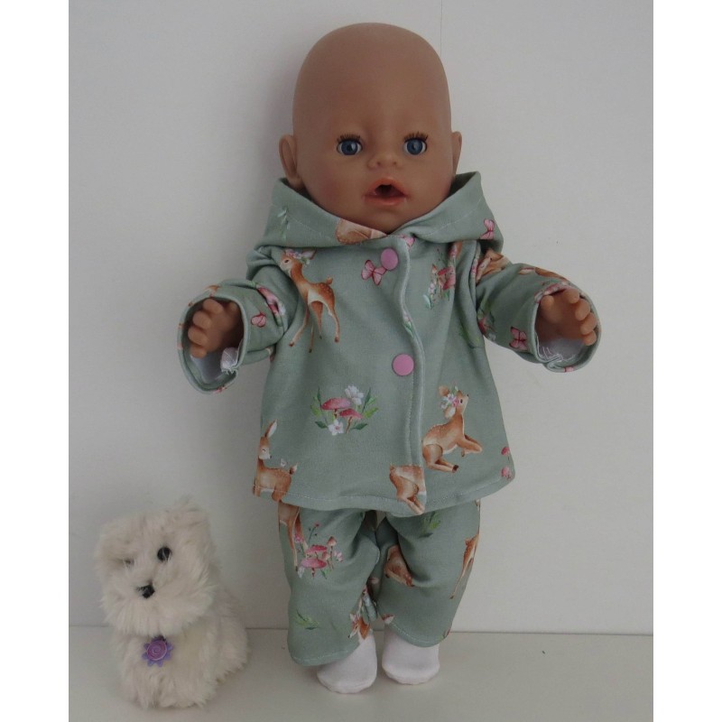 tussenjas met broek hertje baby born 43cm