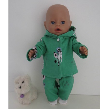 tussenjas met broek groen eenhoorn baby born 43cm