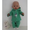 tussenjas met broek groen eenhoorn baby born 43cm