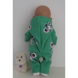 tussenjas met broek groen eenhoorn baby born 43cm