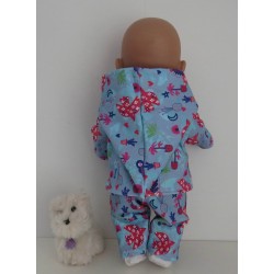 tussenjas met broek blauw duiven baby born 43cm