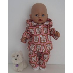 tussenjas met broek leeuwen baby born 43cm