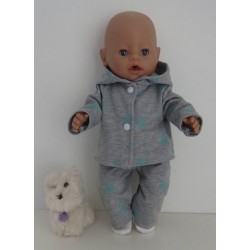 tussenjas met broek grijs mint sterren baby born 43cm
