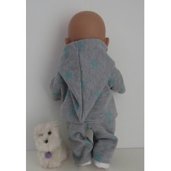 tussenjas met broek grijs mint sterren baby born 43cm