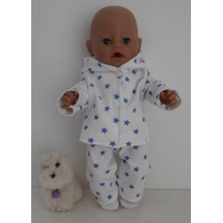 tussenjas met broek sterren blauw klein baby born 43cm
