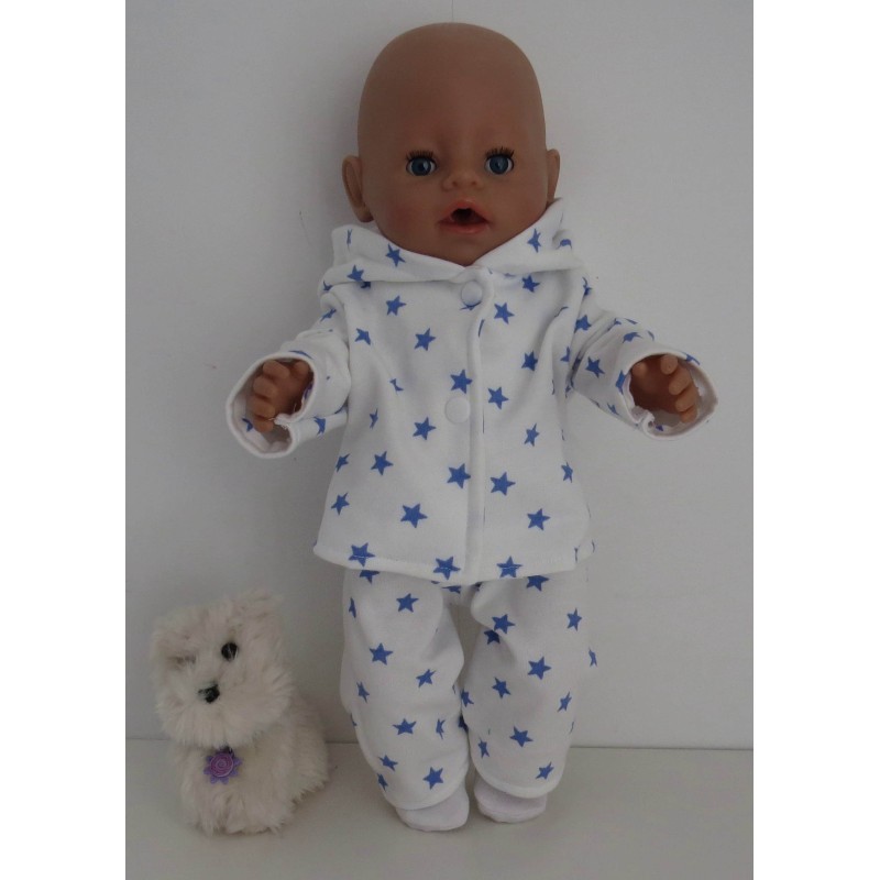 tussenjas met broek sterren blauw klein baby born 43cm