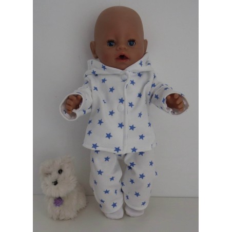 tussenjas met broek sterren blauw klein baby born 43cm
