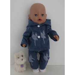 tussenjas met broek blauw ballet baby born 43cm