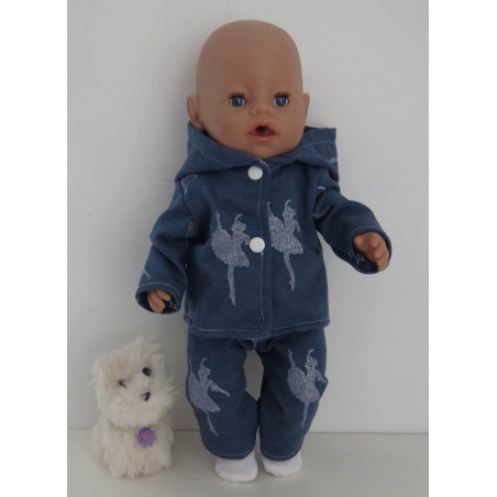 tussenjas met broek blauw ballet baby born 43cm