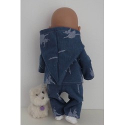 tussenjas met broek blauw ballet baby born 43cm