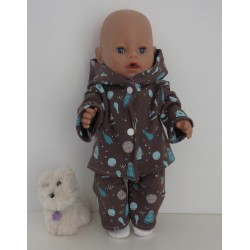 tussenjas met broek bruin space baby born 43cm