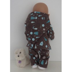 tussenjas met broek bruin space baby born 43cm