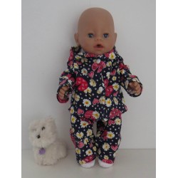 tussenjas met broek blauw lieveheersbeestjes baby born 43cm