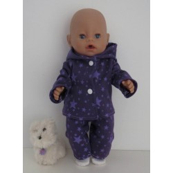 tussenjas met broek paars sterren baby born 43cm