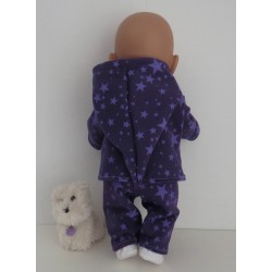 tussenjas met broek paars sterren baby born 43cm