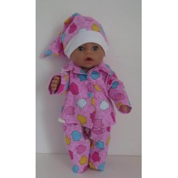 pyjama roze dieren baby born 43cm