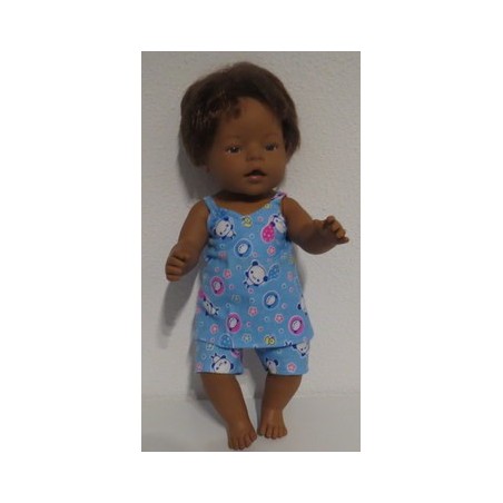 zomer pyjama licht blauw panda baby born 43cm