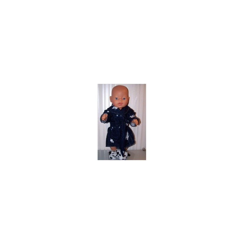 ochtendjas blauw sneeuwpoppen baby born 43cm