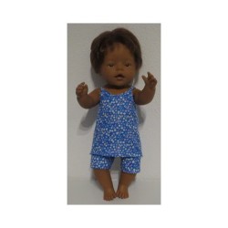 zomerpyjamablauw stippen baby born 43cm
