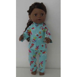 tricot pyjama mint vogels  baby born 43cm