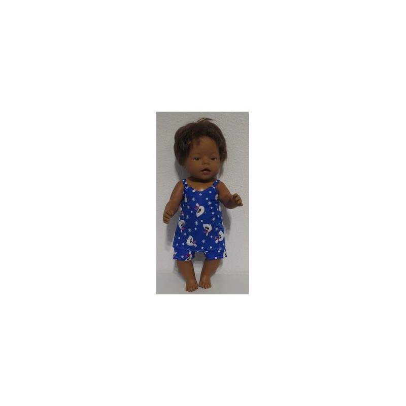 zomerpyjama blauw ganzen baby born 43cm