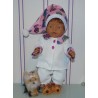 pyjama wit met uilen baby born 43cm