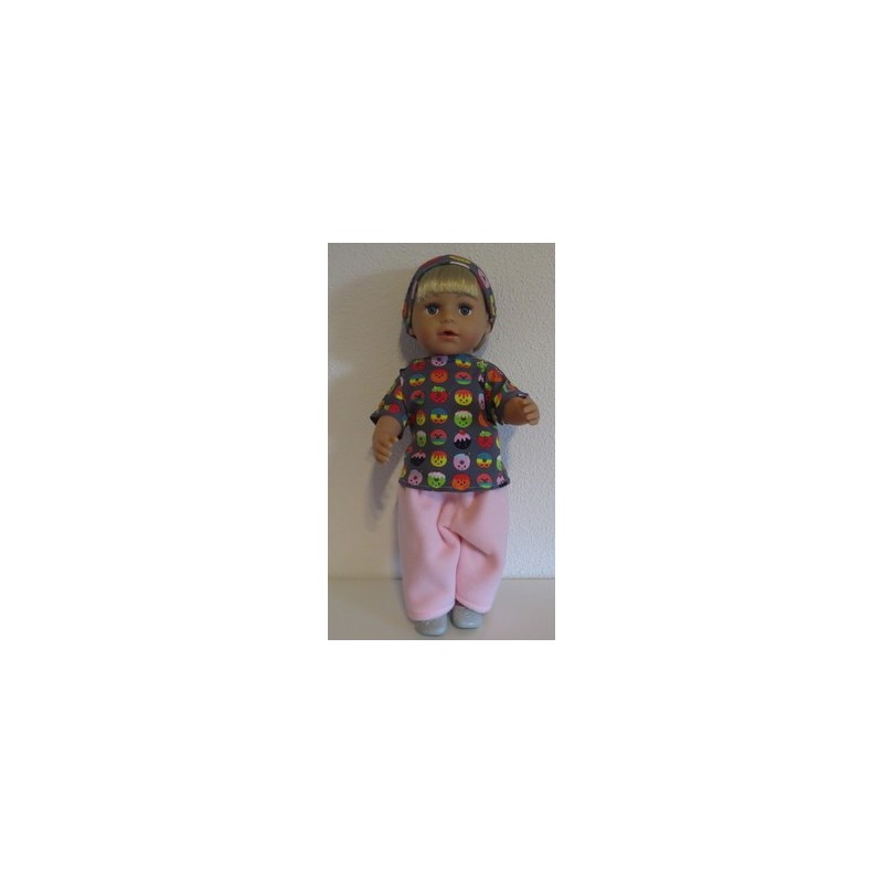 complete set roze met grijs baby born 43cm