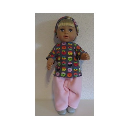complete set roze met grijs baby born 43cm
