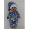 pyjama blauw dieren ruit baby born 43cm