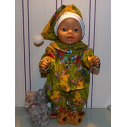 pyjama sesam straat groen baby born 43cm