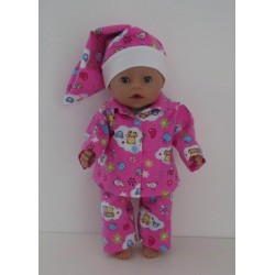 pyjama roze beren baby born 43cm