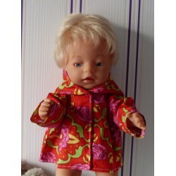 jas rood bloemen baby born 43cm