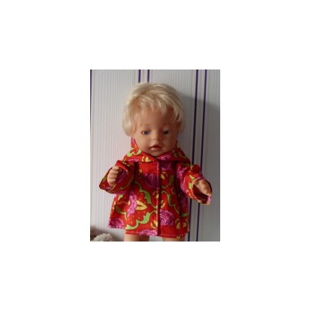 jas rood bloemen baby born 43cm