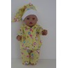 pyjama geel panda  baby born 43cm