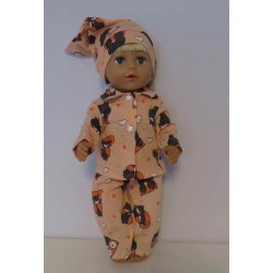 pyjama zalm roze uilen baby born 43cm
