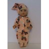 pyjama zalm roze uilen baby born 43cm