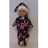 pyjama donker blauw konijnen baby born 43cm