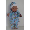 pyjama blauw konijnen baby born 43cm