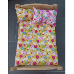 dekbed setje hello kitty geel met roze
