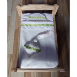lakensetje met groene polka dots
