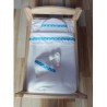 lakensetje met aqua blauwe  polka dots